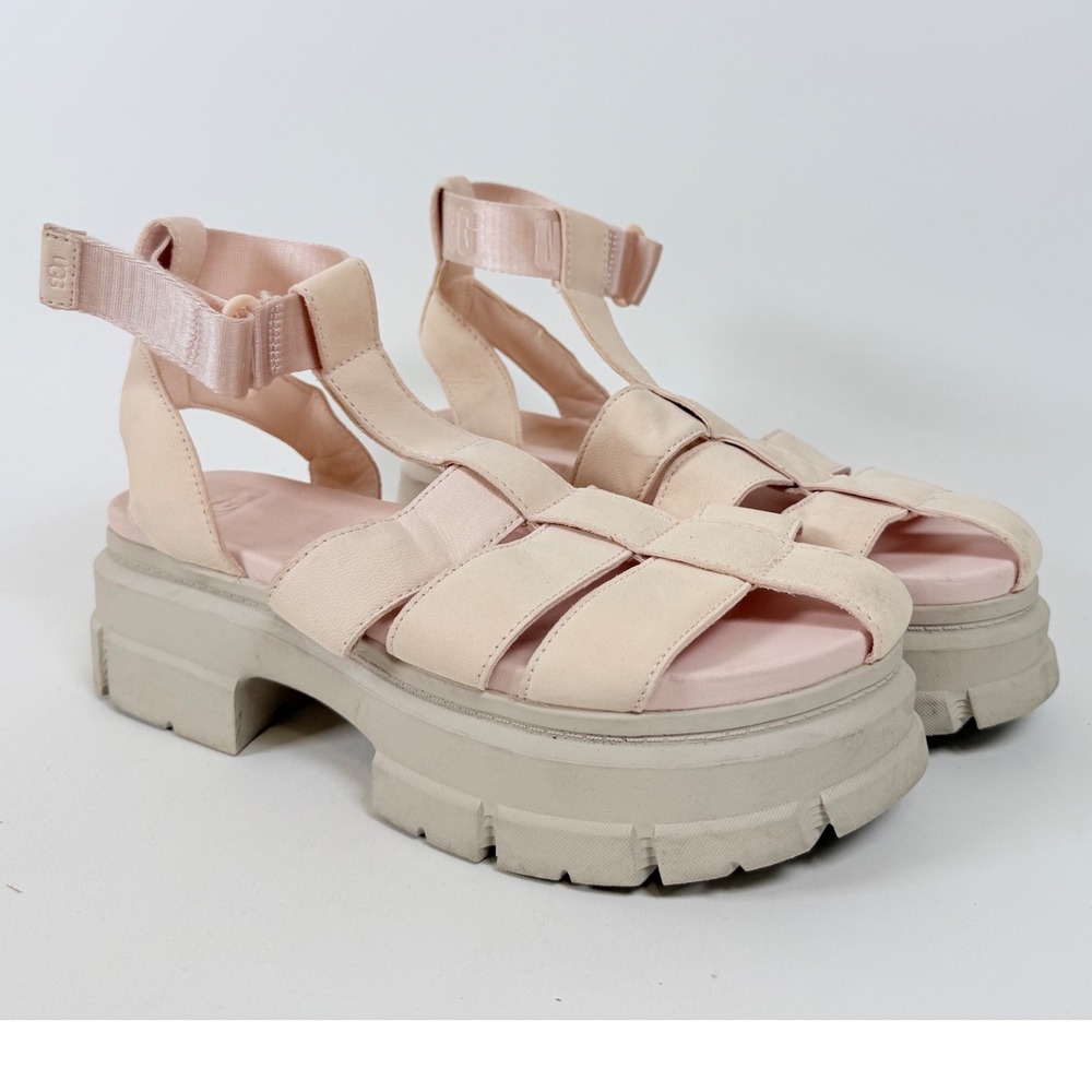 UGG Shoes Women's 11 Ashton Strappy Chunky Platform Fisherman Sandals Blush Pink